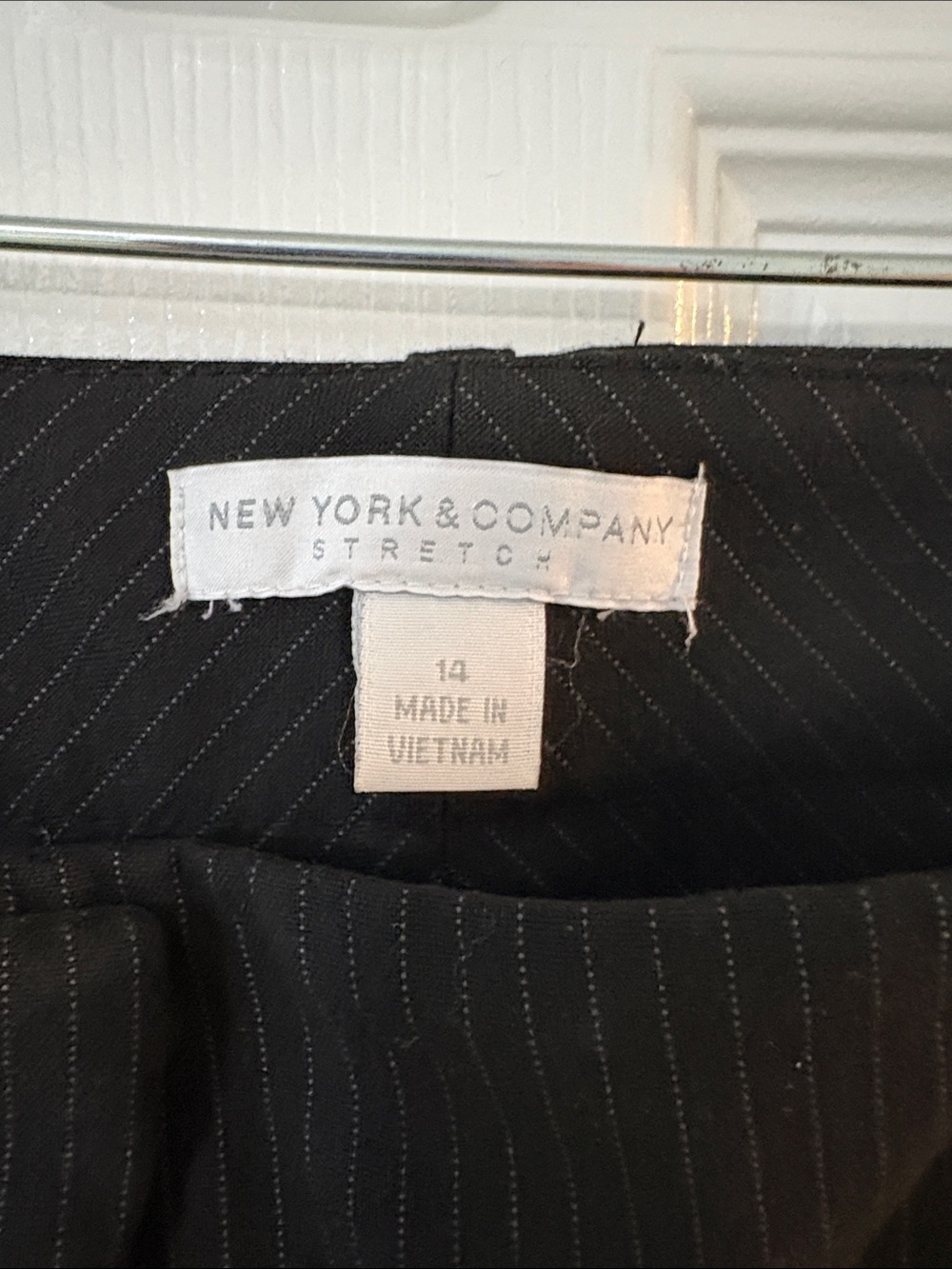 Classic Black with pinstripes Women's Dress Pants - Picture 2 of 4
